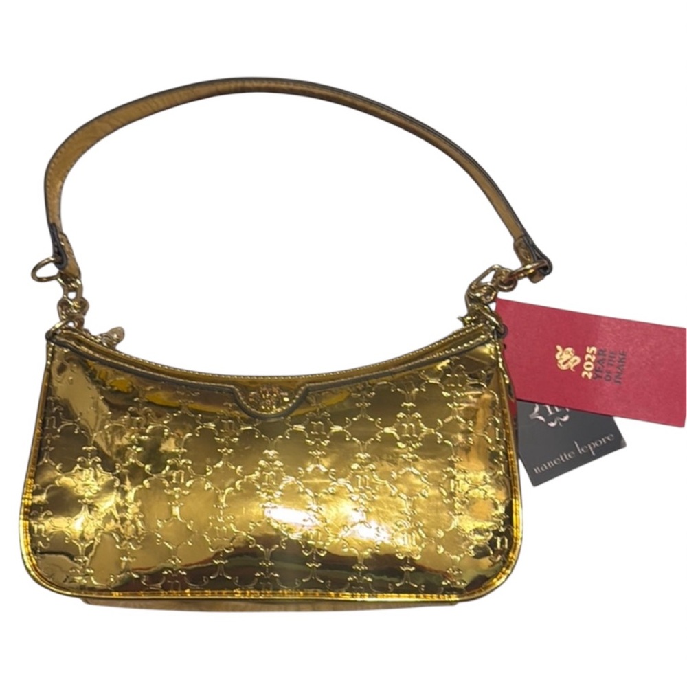 Nanette Lepore Gold Shoulder Bag Sparkly Evening Accessory